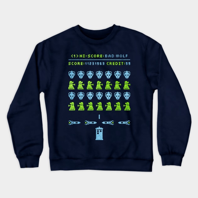 Dr ?: Space Invader Crewneck Sweatshirt by GarfunkelArt